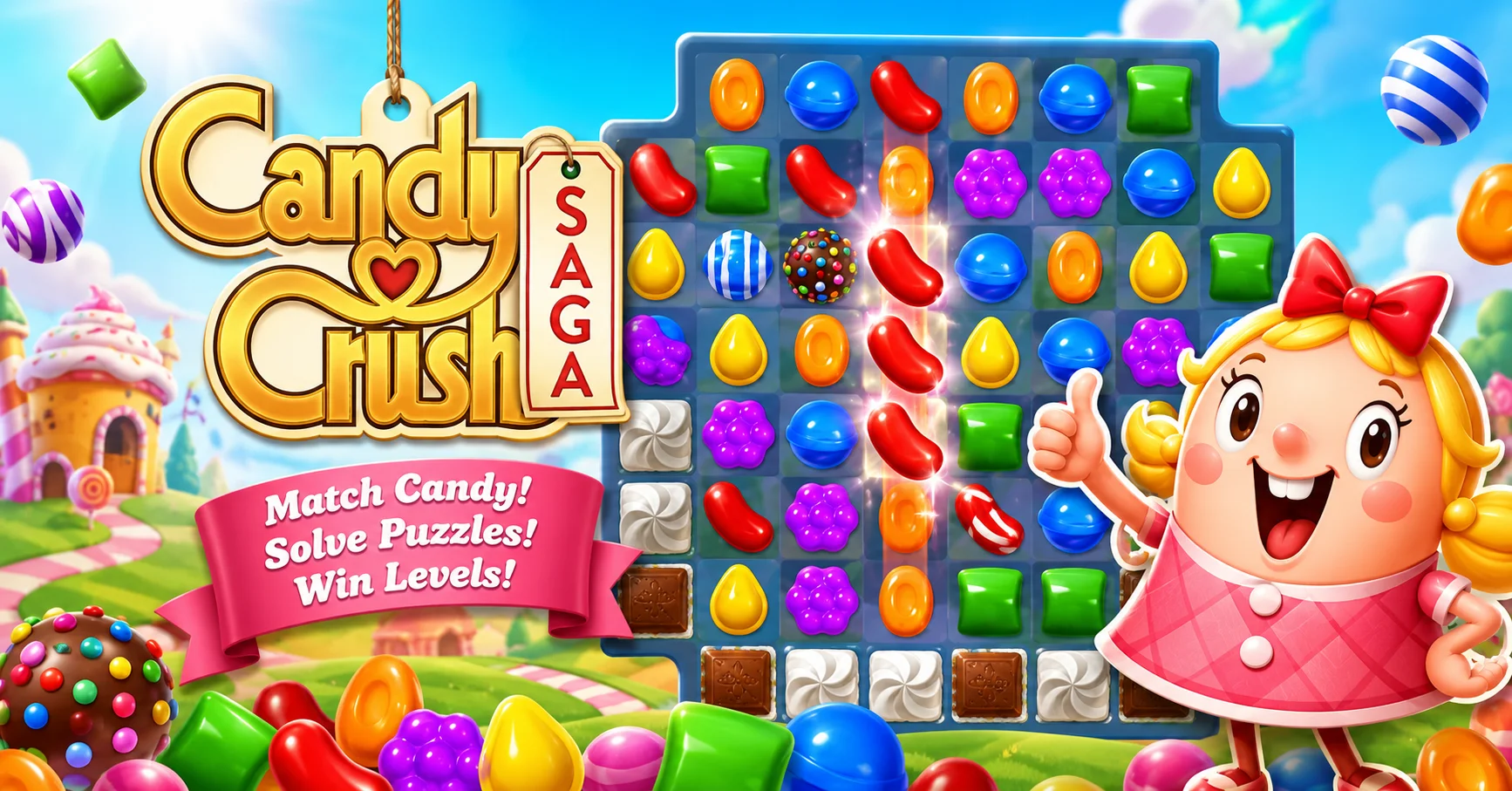 Candy Crush Saga match three puzzle game