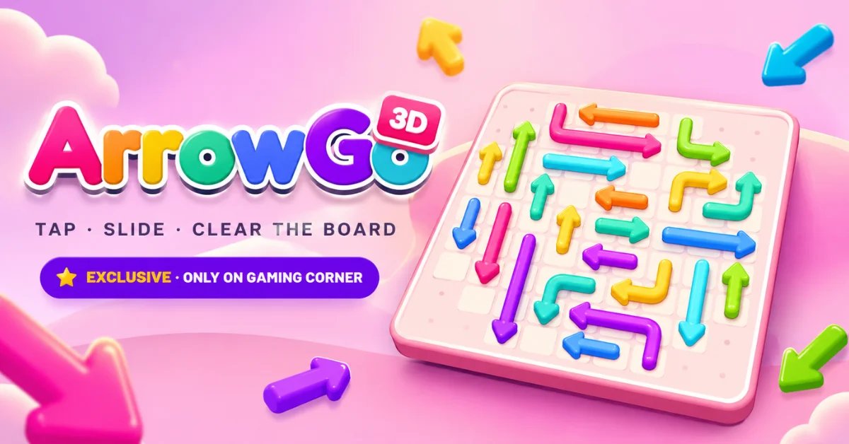 ArrowGo 3D arrow puzzle game: arrows pointing across a 3D board on Gaming Corner